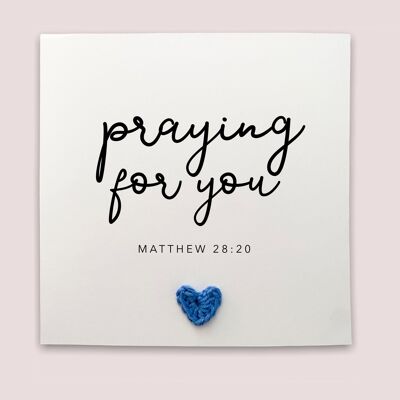 Christian Praying For Your Thinking of you, Simple Sympathy Card for her, Versetto della Bibbia cristiana per il lutto fatto a mano, Invia al destinatario (SKU: SC2W)