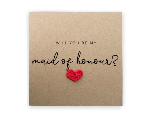 Will You Be My Maid Of Honour, Bridesmaid Card, Bridal Party Card, Maid Of Honor Card, Proposal Cards For Bridesmaids, Wedding Card Will You (SKU: WC016B)