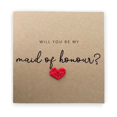 Will You Be My Maid Of Honour, Bridesmaid Card, Bridal Party Card, Maid Of Honor Card, Proposal Cards For Bridesmaids, Wedding Card Will You (SKU: WC016B)