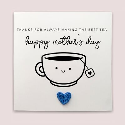 Muttertagskarte, lustig, danke, dass du mir Tee gemacht hast, glücklicher Muttertag, Humor, beste Teemaschine, Mama-Tageskarten, spezielle Mama-Karte, Danke, Mama (SKU: MD7 W)