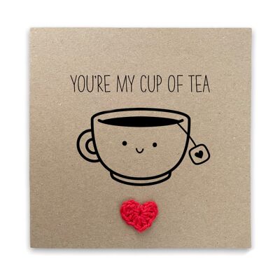 Eres mi taza de té Tarjeta divertida Aniversario Día de San Valentín Tarjeta para novio Tarjeta para novia Tarjeta para esposo Tarjeta Kawaii San Valentín (SKU: VD27B)