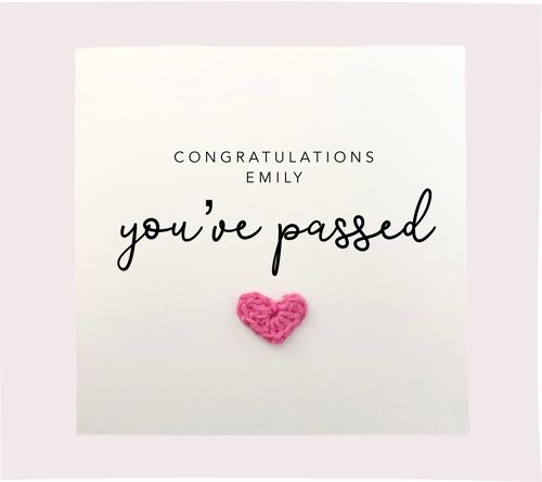 Personalised Congratulations Card, You've Passed, Driving Test, Exam pass, Graduation,  You've Got This, New Job Card, Handmade, Reciever (SKU: CC001WP)