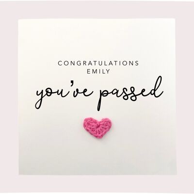 Personalised Congratulations Card, You've Passed, Driving Test, Exam pass, Graduation,  You've Got This, New Job Card, Handmade, Reciever (SKU: CC001WP)