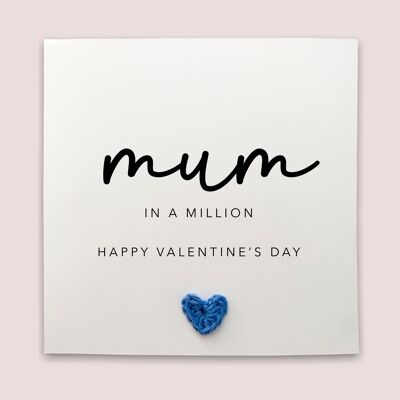 Special Mum Valentines Day Card, Mum In A Million Card, Valentine Card Mum, For Mum, Mum Valentines Card, Mummy Valentines Card, Love Mum (SKU: VD4W)