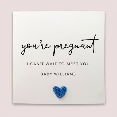 You're Pregnant Pregnancy Card, Congratulations On Your Pregnancy Card, Personalised Pregnancy Card For Parents To Be, New Baby, Mum to be (SKU: NB022WP)
