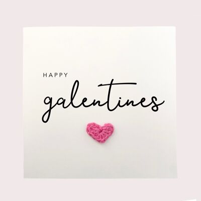 Happy Galentines To My Friend - Simple Valentines card for single friends - Friend Appreciation - Card for Best Friend Fun Galentine's (SKU: VD30W)