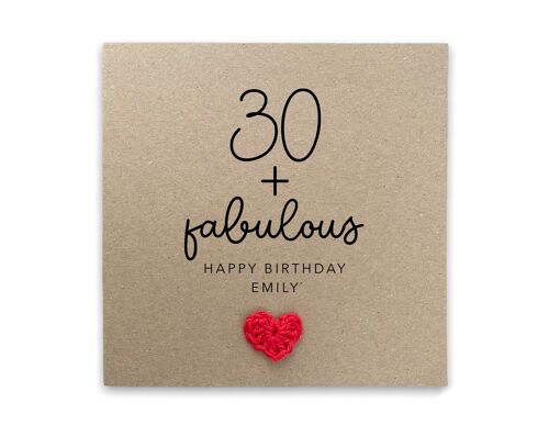 30 And Fabulous, Happy Birthday, Any Name, Personalised 30th Birthday Card, Any Age, 30, 30th, Fabulous At 30, Fabulous Birthday Card (SKU: BD043B)
