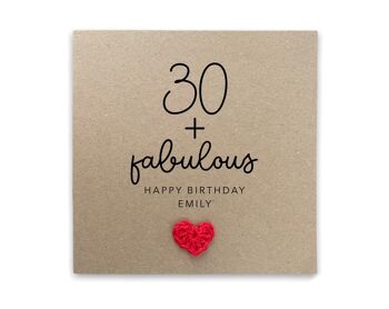 30 ans et fabuleux, joyeux anniversaire, n'importe quel nom, carte d'anniversaire personnalisée pour 30 ans, tout âge, 30 ans, 30 ans, fabuleux à 30 ans, carte d'anniversaire fabuleuse (SKU : BD043B)
