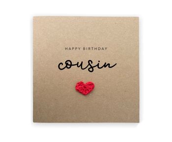 Joyeux anniversaire cousin, carte d'anniversaire de famille, carte d'anniversaire personnalisée, carte d'anniversaire cousin, carte pour cousin, carte d'anniversaire simple (SKU : BD058B)