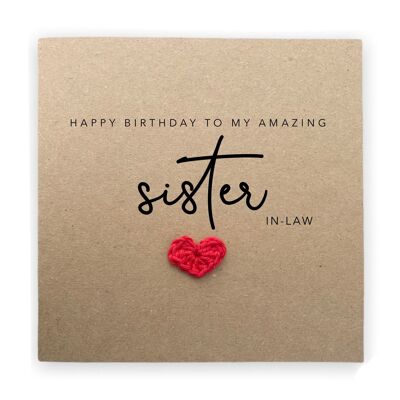 Sister In Law Birthday Card, For My Sister In Law On Your Birthday, Personalised Birthday Card For Sister In Laws, Sister In Law Card (SKU: BD067B)