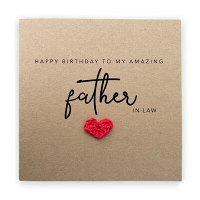 Feliz cumpleaños a mi increíble suegro, cumpleaños simple para el padre, tarjeta para el suegro, tarjeta hecha a mano, tarjeta, enviar al destinatario (SKU: BD069B)