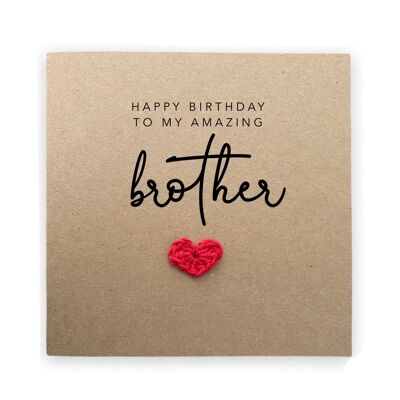 Tarjeta de feliz cumpleaños hermano, hermano de cumpleaños, tarjeta de cumpleaños de cuñado, tarjeta de cumpleaños de hermano simple, tarjeta hecha a mano para él (SKU: BD070B)