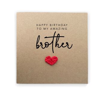 Joyeux anniversaire frère carte, anniversaire frère, beau-frère carte d'anniversaire, carte d'anniversaire simple frère, carte faite à la main pour lui (SKU : BD070B)