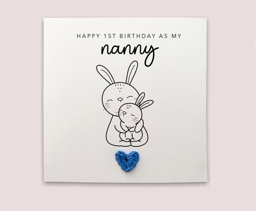 Happy 1st Birthday Nanny Gran twins card - First Birthday Card for Gran Nan birthday from twins first birthday card  - Send to recipient (SKU: BD96W)
