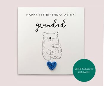 Joyeux 1er anniversaire comme mon grand-père - Carte d'anniversaire simple pour grand-père de bébé petit-fils petite-fille - Envoyer au destinataire (SKU : BD95W)