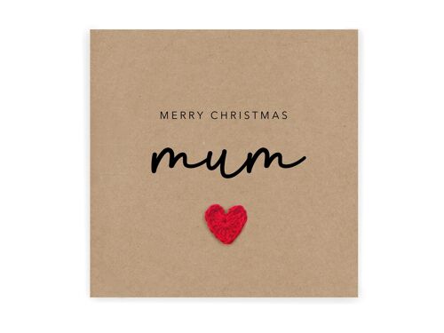Merry Christmas mum - Simple Christmas card Sister - Christmas Card from mum - Christmas Card Rustic Card for Her Mum (SKU: CH001B)