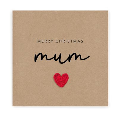 Merry Christmas mum - Simple Christmas card Sister - Christmas Card from mum - Christmas Card Rustic Card for Her Mum (SKU: CH001B)