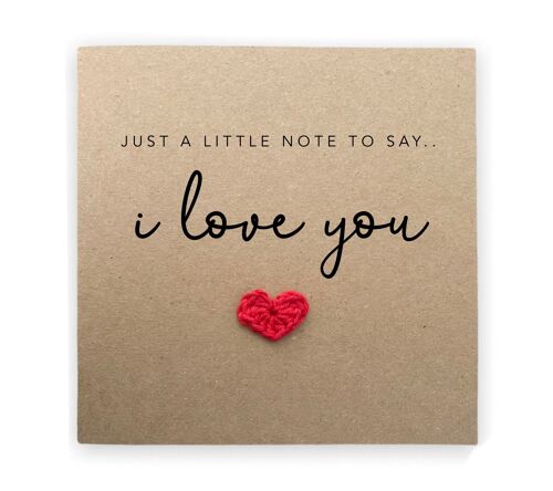 I love you Card, Simple Valentines Wedding Engagement card, Note to say I love you, Love Card, Anniversary, For Partner, Send to recipient (SKU: A032B)