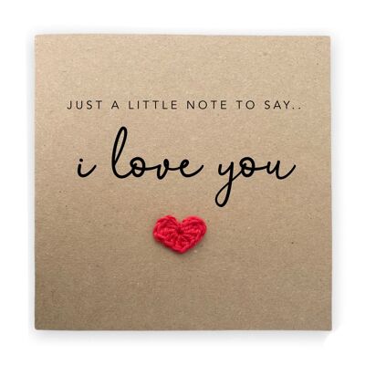 Ti amo carta, carta di fidanzamento matrimonio semplice San Valentino, nota per dire ti amo, carta d'amore, anniversario, per partner, inviare al destinatario (SKU: A032B)