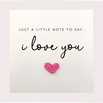 Ich liebe dich Karte, einfache Valentinstag Hochzeit Verlobungskarte, Notiz zu sagen, ich liebe dich, Liebeskarte, Jubiläum, für Partner, an Empfänger senden (SKU: A032W)