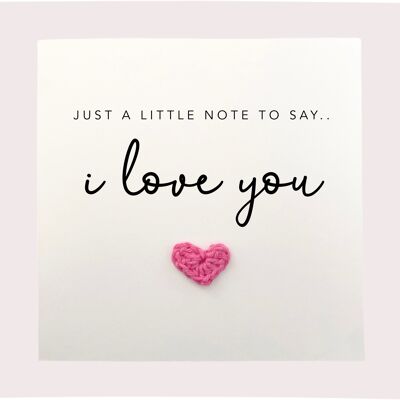 Ti amo carta, carta di fidanzamento matrimonio semplice San Valentino, nota per dire ti amo, carta d'amore, anniversario, per partner, inviare al destinatario (SKU: A032W)