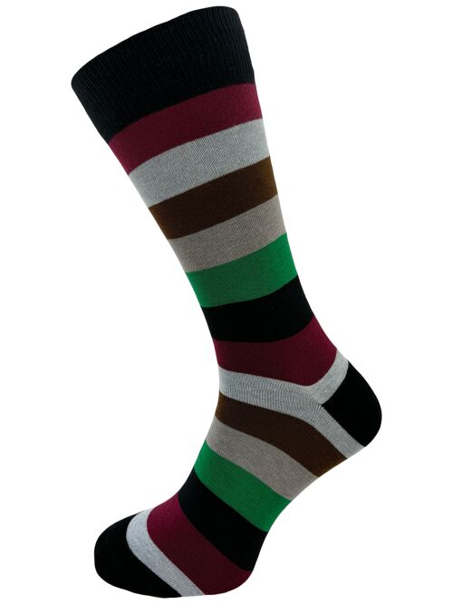 Horizon Leisure Lifestyle Everyday Socks - Multi Stripe - 8-12