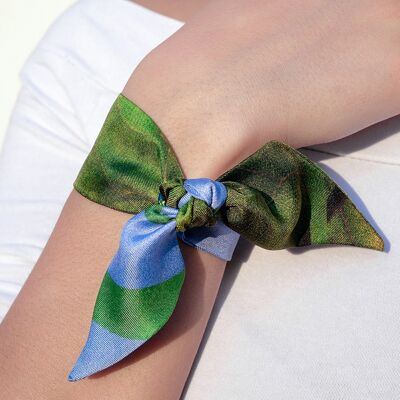 Silk Jewel, Bracelet, Cuff, Vegetal Print