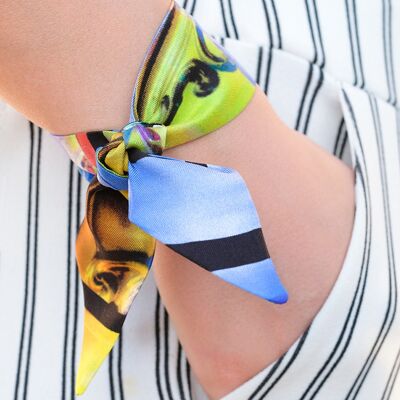 Silk jewel, Bracelet, Cuff, Vestal print