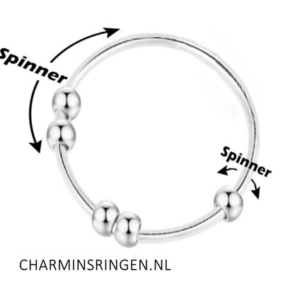 R1063 Classic Anxiety Fidget Ring 5 sfere in acciaio