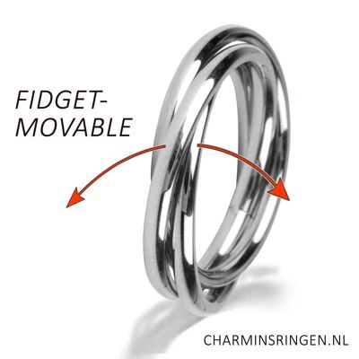 R1065 Rolling Anxiety Fidget Ring Steel