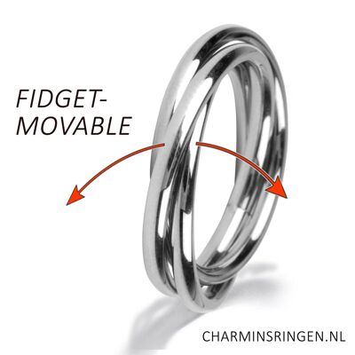 R1065 Rolling Anxiety Fidget Ring Staal
