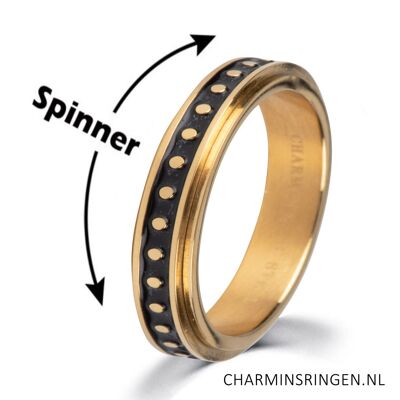 R1071 Drehen Angst Fidget Ring Loop Gold