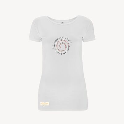 Camicia elasticizzata Duurzame dames yoga – I AM WHOLE – Daily Mantra - White
