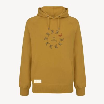 Organic cotton heren hoodie – LOVE AND GRATITUDE – Daily Mantra - Mango