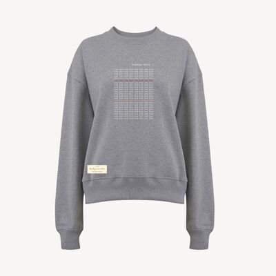 100% biologisch katoenen dames sweater – I LOVE MYSELF – Daily Mantra - Melange grey