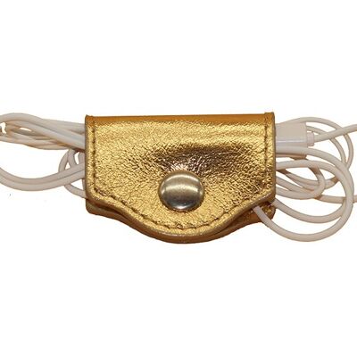 Gold earphone holder