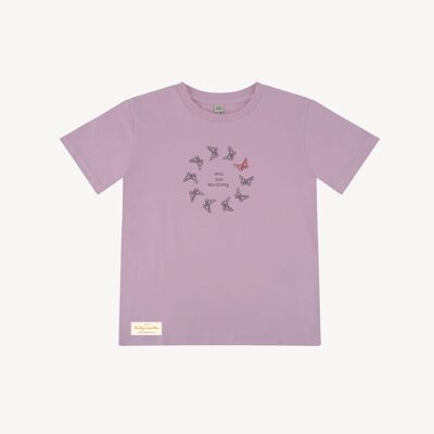 Duurzame kinder t-shirt – LOVE AND GRATITUDE – Daily Mantra - Sweet lilac