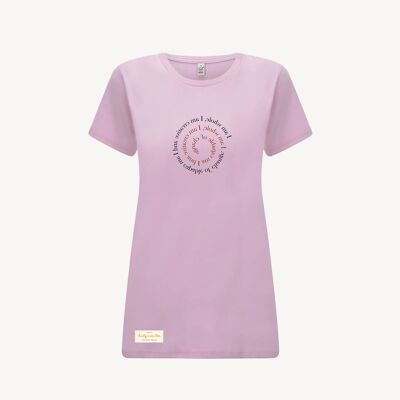 Duurzame dames t-shirt – I AM WHOLE – Daily Mantra - Sweet lilac