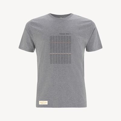 Duurzame heren t-shirt – I LOVE MYSELF – Daily Mantra - Melange grey