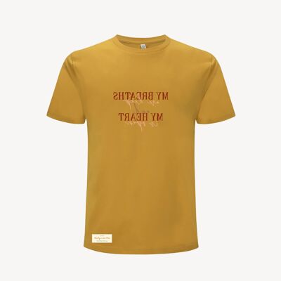 Duurzame heren t-shirt – MY BREATHS ARE DEEP – Daily Mantra - Mango