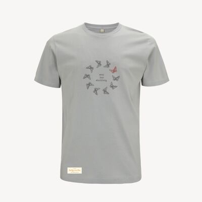 Duurzame heren t-shirt – LOVE AND GRATITUDE – Daily Mantra - Light grey