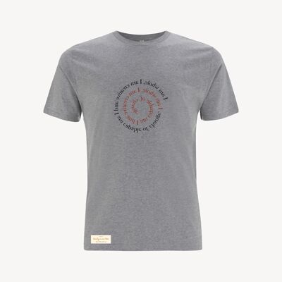 Duurzame heren t-shirt – I AM WHOLE – Daily Mantra - Melange grey