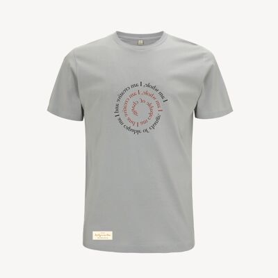 Duurzame heren t-shirt – I AM WHOLE – Daily Mantra - Light grey