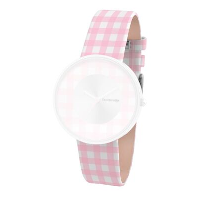 Strap Leather Cielo Vichy Pink (18mm)