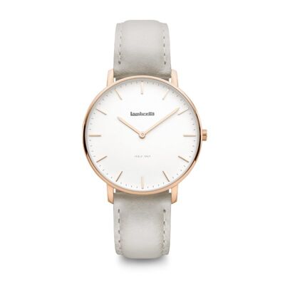 Classico 36 Rose Gold White Leather Grey