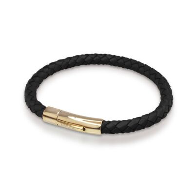 Leather Bracelet Black/Gold