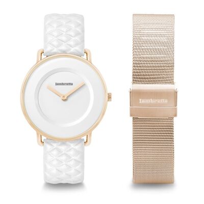 Mia 34 Quilted/Mesh Rose Gold White Duo-set