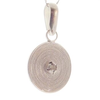 Pendentif petite spirale argent blanc 1