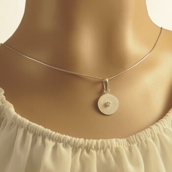 Pendentif petite spirale argent blanc 2