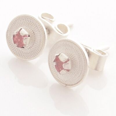 Clous d'oreilles petite spirale argent rose